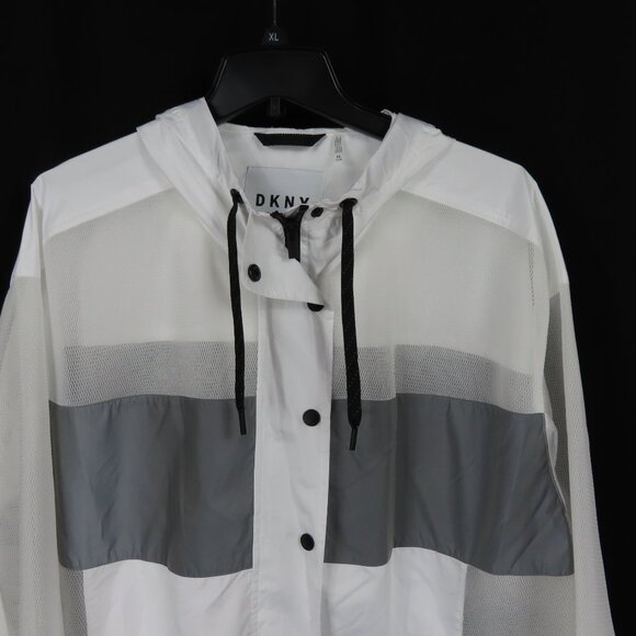 DKNY White and Gray Windbreaker Jacket Sz. XL - Picture 3 of 16